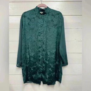 Victorias Secret Gold Label • Vintage‎ Army Green Blouse • Size small
